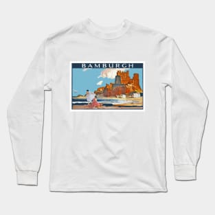 Vintage British Travel Poster: Bamburgh Long Sleeve T-Shirt